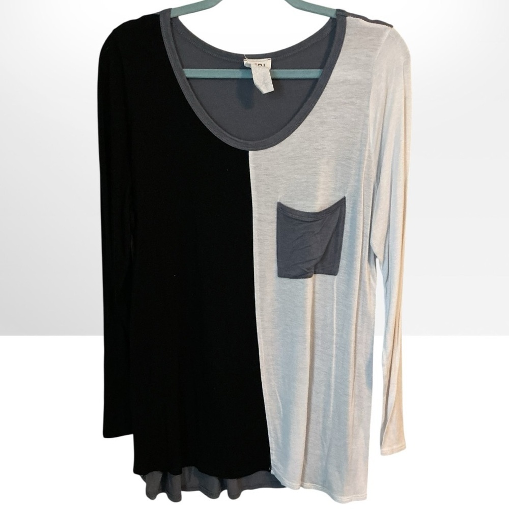 🌺BIBI COLORBLOCK POCKET LONG SLEEVE TEE